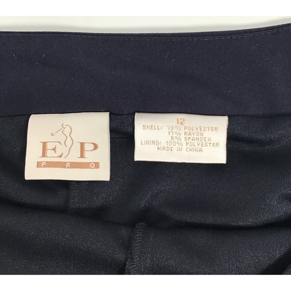 EP Pro Golf Skort Women's Size 12 Pleated Navy Blue Lime Green Golfer Silhouette - Picture 7 of 7